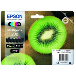 Cartouches d'origine C13T02E74010 / 202 Epson - multipack 5 couleurs : noire, cyan, magenta, jaune