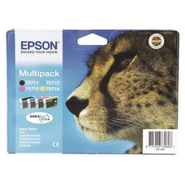 Cartouches d'origine C13T07154012 / T0715 Epson - multipack 4 couleurs : noire, cyan, magenta, jaune