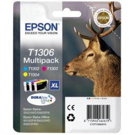 Cartouches d'origine C13T13064010 / T1306 Epson - multipack 3 couleurs : cyan, magenta, jaune