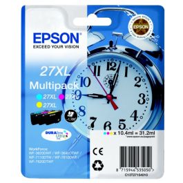 Cartouches d'origine C13T27154010 / 27XL Epson - multipack 3 couleurs : cyan, magenta, jaune
