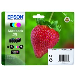 Cartouches d'origine C13T29864022 / 29 Epson - multipack 4 couleurs : noire, cyan, magenta, jaune