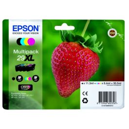 Cartouches d'origine C13T29964511 / 29XL Epson - multipack 4 couleurs : noire, cyan, magenta, jaune
