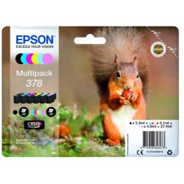 Cartouches d'origine C13T37884010 / 378 Epson - multipack 6 couleurs : noire, cyan, magenta, jaune