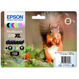 Cartouches d'origine C13T37984010 / 378XL Epson - multipack 6 couleurs : noire, cyan, magenta, jaune