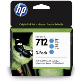 Cartouche d'origine 3ED77A / 712 HP - cyan - pack de 3