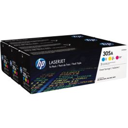Toners d'origine CF370AM / 305A HP - multipack 3 couleurs : cyan, magenta, jaune