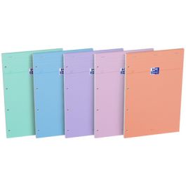 Oxford Bloc-notes Pastel, 210 x 315 mm, quadrillé, 160 pages