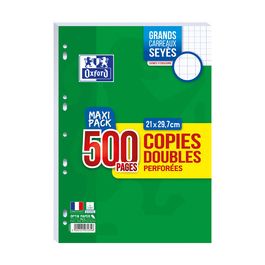 Oxford Copies doubles perforées, A4, Seyès, MAXI PACK