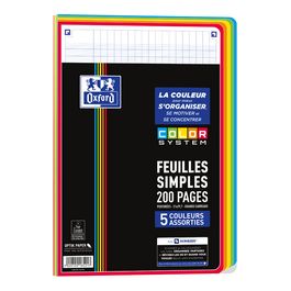 Oxford Feuilles simples COLOR SYSTEM, A4, seyès