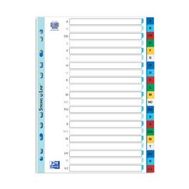 Oxford Intercalaire en plastique A-Z, A4, coloré, 21 pièces