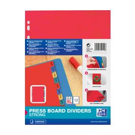 Oxford Intercalaires en carton, uni, A4 Max, 12 touches