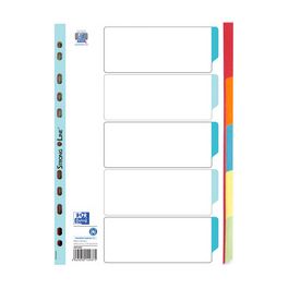 Oxford Intercalaires en carton, uni, format A4, couleur, 5