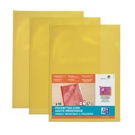 Oxford Pochettes-coin haute résistance, A4, PVC, jaune