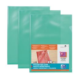 Oxford Pochettes-coin haute résistance, A4, PVC, vert