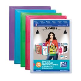 Oxford Protège-documents POLYVISION, 100 pochettes, assorti x8