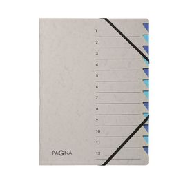 PAGNA Trieur "Easy Grey", A4, 12 compartiments, gris / bleu