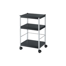 PAPERFLOW Chariot multifonction M, 3 étagères, noir / argent