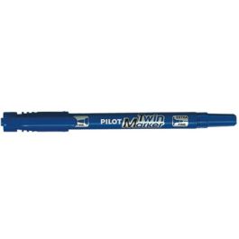 PILOT Marqueur permanent Twin Marker, extra fin, bleu