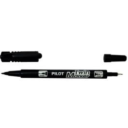 PILOT Marqueur permanent Twin Marker, extra fin, noir