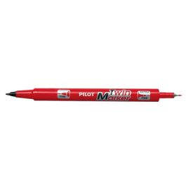 PILOT Marqueur permanent Twin Marker, extra fin, rouge