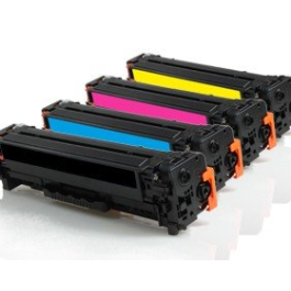 Toners compatible CF370AM / 305A HP - multipack 3 couleurs : cyan, magenta, jaune