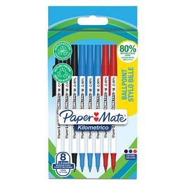 Paper:Mate Stylo à bille Kilometrico, blister de 8, assorti