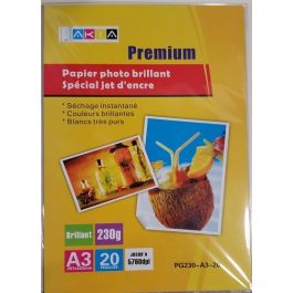 Papiers photo brillant - A3 - 20 feuilles - 230g