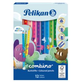 Pelikan Crayon couleur triangulaire combino, étui carton 12