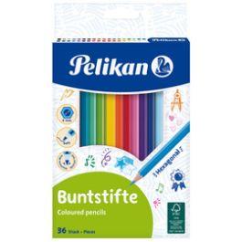 Pelikan Crayon de couleur hexagonal mince, étui de 36