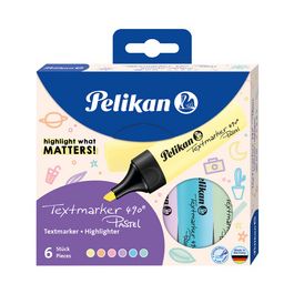 Pelikan Surligneur 490 Pastel, étui de 6, couleurs assorties