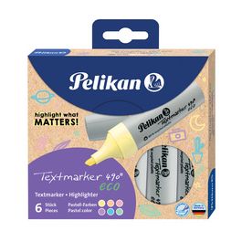 Pelikan Surligneur 490 eco, étui de 6, couleurs pastel