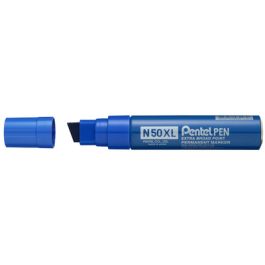 Pentel Marqueur permanent N50XL, pointe biseautée, bleu