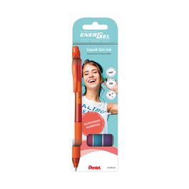 Pentel Stylo roller à encre gel EnerGel X BL107, kit de 4