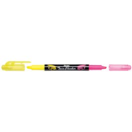 Pentel Surligneur "TWIN CHECKER", 2 pointes, jaune / rose