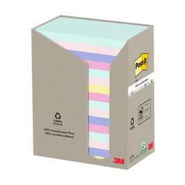 Post-it Bloc-note adhésif Recycling notes, 76x76 mm, assorti