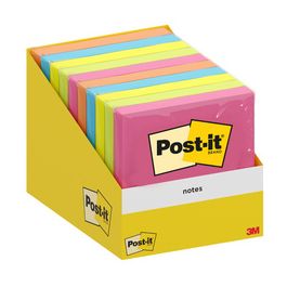 Post-it Bloc-note adhésif notes, 76 x 76 mm, assorti x10