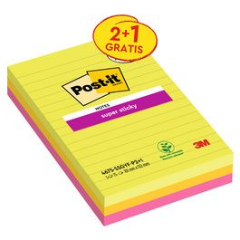 Post-it Bloc-note super sticky notes, 101 x 152 mm, ligné