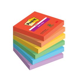 Post-it Bloc-note super sticky notes, 76 x 76 mm, Playful