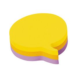 Post-it Bloc-note, 70 x 70 mm, forme de bulle, 3 couleurs