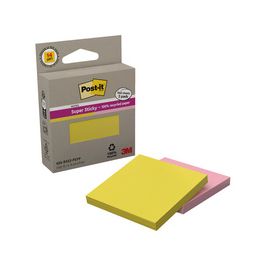 Post-it Bloc-notes Super Sticky Recycling Notes, rose/jaune