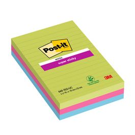 Post-it Bloc-notes super sticky notes, 101 x 152 mm, ligné