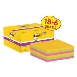Post-it Bloc-notes super sticky notes, 47,6 x 47,6 mm, 18+6