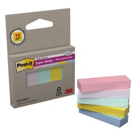 Post-it Marque-page Super Sticky Couleurs Pastel, 15 x 50mm