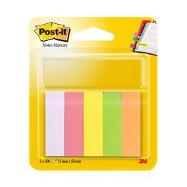 Post-it Marque-pages en papier, 20 x 38 mm, en couleurs fluo