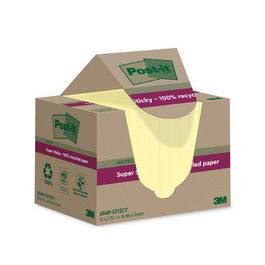 Post-it Super Sticky Recycling Notes, 76 x 76 mm, jaune