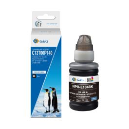 Bouteille d'encre compatible de première qualité C13T00P140 / 104 Epson - noire