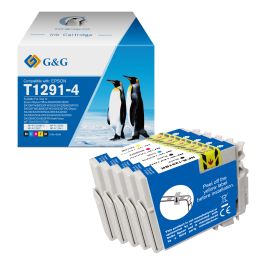 Cartouches compatible de première qualité C13T12954010 / T1295 Epson - multipack 4 couleurs : noire, cyan, magenta, jaune