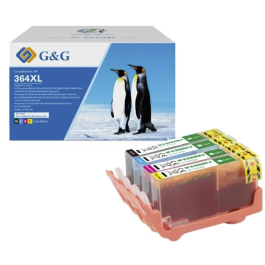 Cartouches compatible de première qualité J3M82AE / 364 HP - multipack 4 couleurs : noire, cyan, magenta, jaune