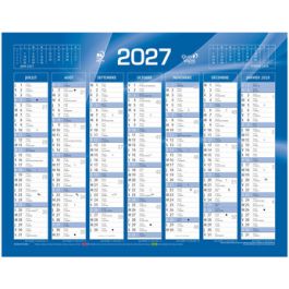 QUO VADIS Calendrier de banque bleu, 430 x 335 mm, 2027