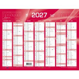 QUO VADIS Calendrier de banque rouge, 270 x 210 mm, 2027